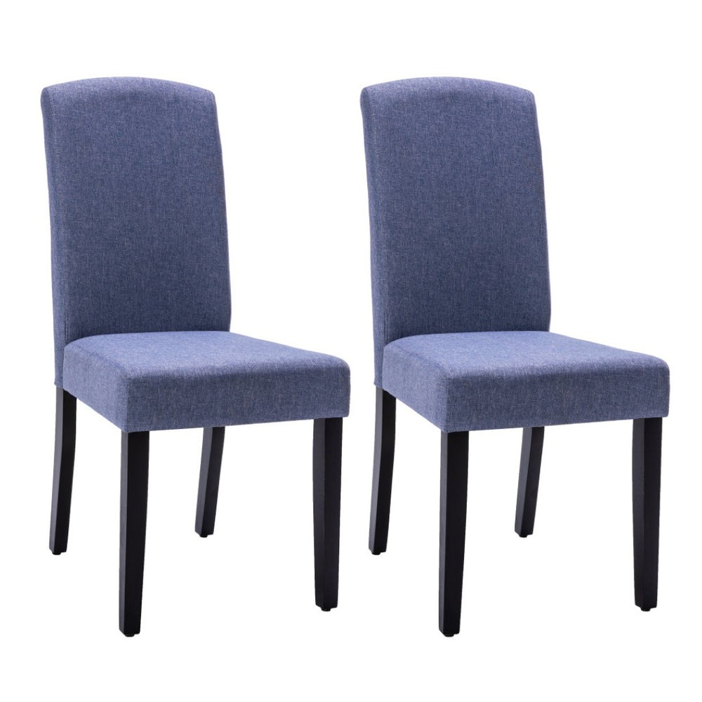 HomeRoots Set of Two Elegant Navy Blue and Black Upholstered Dining Chairs - Stylish, Comfortable Seating Solutions 546394