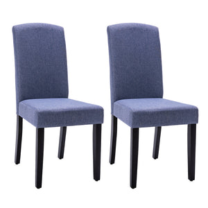 Homeroots Set Of Two Navy Blue And Black Upholstered Polyester Dining Parsons Chairs  Wood 546394