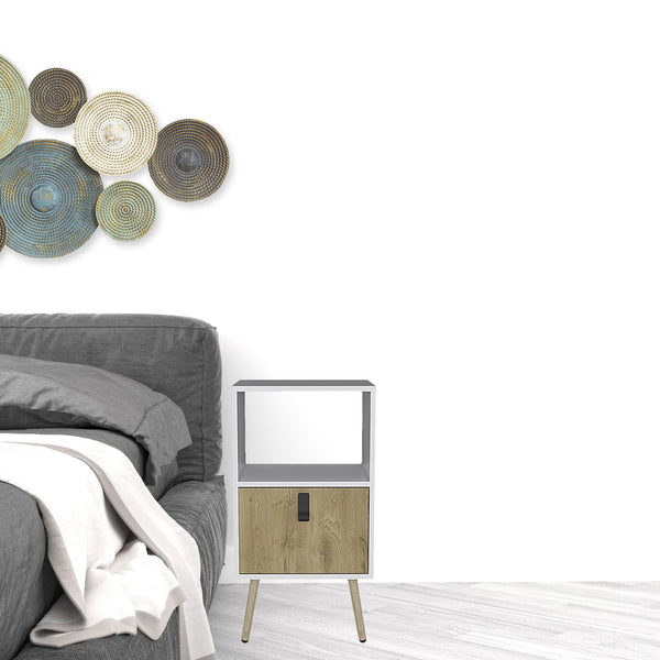 Homeroots 22" White One Drawer Faux Wood Nightstand   546395