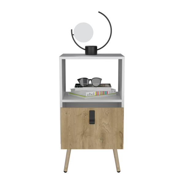 Homeroots 22" White One Drawer Faux Wood Nightstand   546395