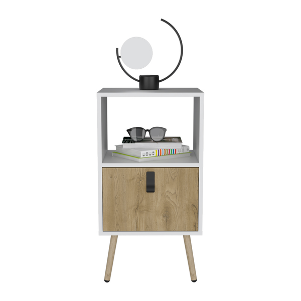 Homeroots 22" White One Drawer Faux Wood Nightstand   546395