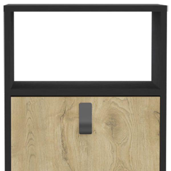 Homeroots 22" Black One Drawer Faux Wood Nightstand   546396