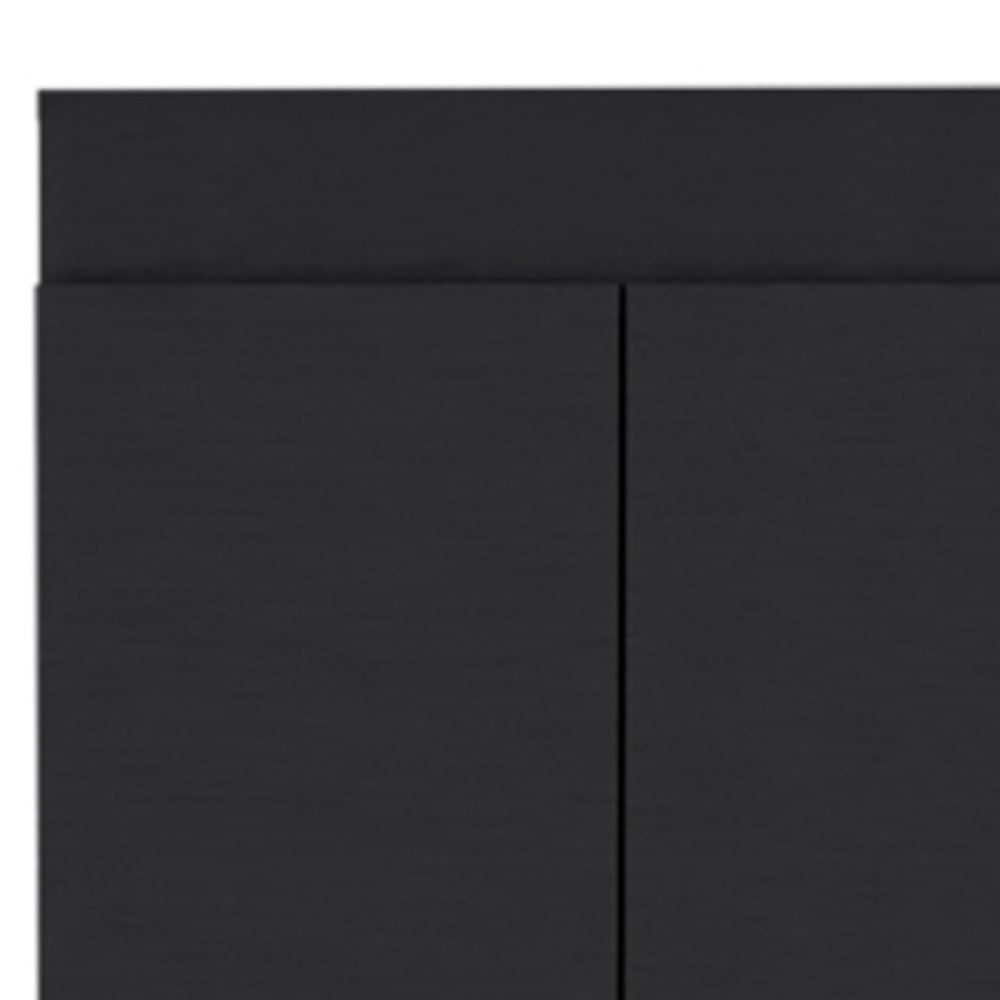 HomeRoots 67" Modern Black Pantry Cabinet - Slim Storage Solution with 5 Shelves for Kitchen & Utility Spaces 546397