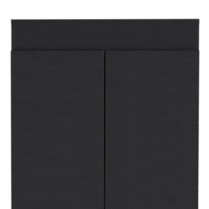 HomeRoots 67" Modern Black Pantry Cabinet - Slim Storage Solution with 5 Shelves for Kitchen & Utility Spaces 546397