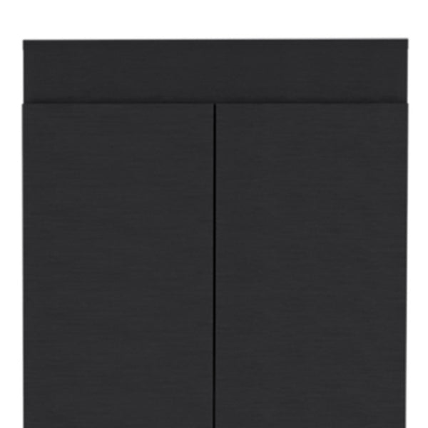 HomeRoots 67" Modern Black Pantry Cabinet - Slim Storage Solution with 5 Shelves for Kitchen & Utility Spaces 546397
