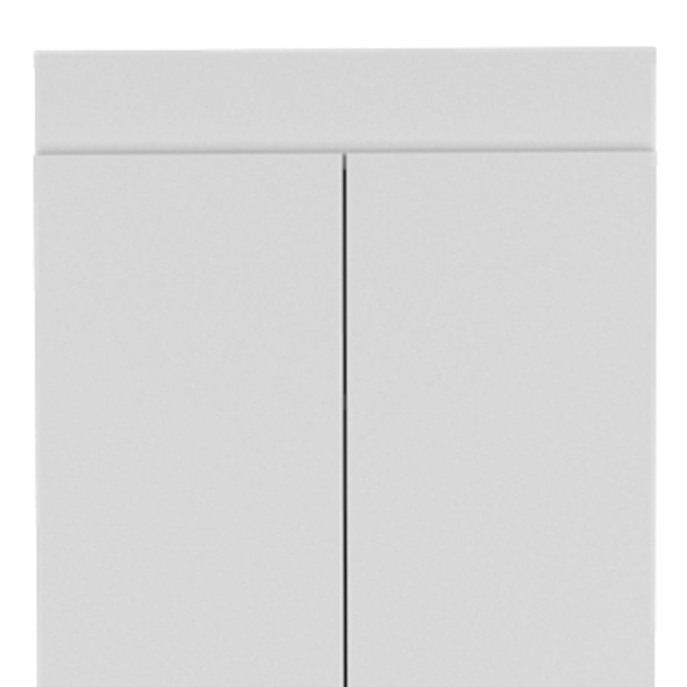 HomeRoots 67" White Wood Pantry Closet – Tall Storage Solution with 5 Shelves for Kitchen & Home Organization 546398