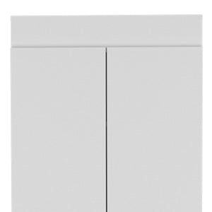 HomeRoots 67" White Wood Pantry Closet – Tall Storage Solution with 5 Shelves for Kitchen & Home Organization 546398
