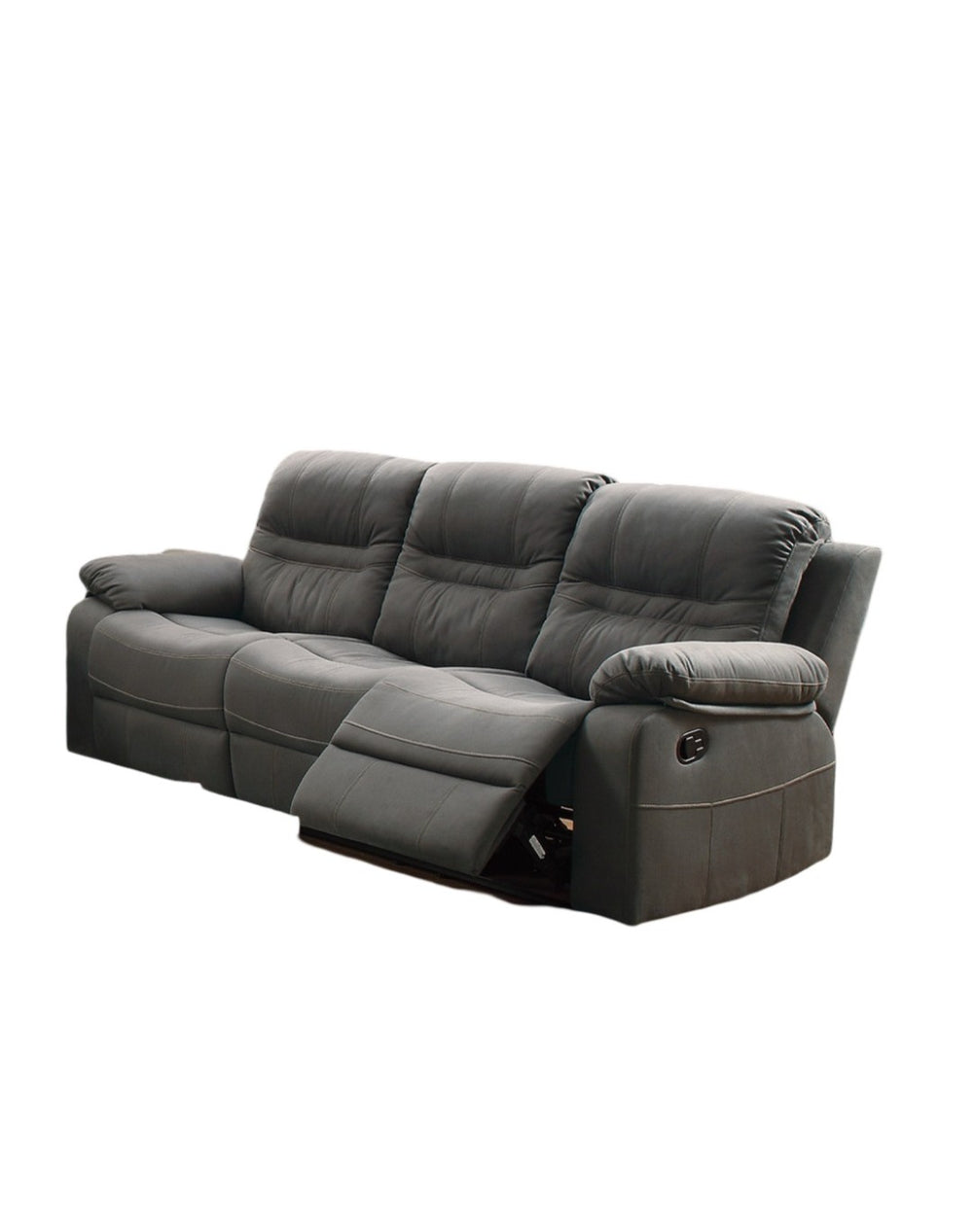 English Elm Modern Reclining 3 Piece Living Room Set Slate Blue Leatherette Sofa Loveseat Chair B011S02405