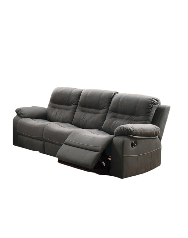 English Elm Modern Reclining 3 Piece Living Room Set Slate Blue Leatherette Sofa Loveseat Chair B011S02405