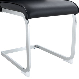 English Elm Luxury Modern Arch Chairs - Set Of 4 Black Pu Upholstered Dining Chairs With Stylish Silver Legs W1151P154857