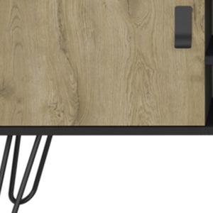 Homeroots 48" Beige And Black Tv Stand - Stylish Open And Enclosed Storage For Living Room Or Office Use  Manufactured Wood 546401