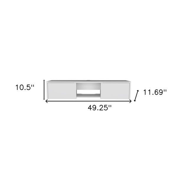 HomeRoots 49" White Floating TV Stand - Modern Wall-Mount Design with Sleek Storage & Cable Management Solutions 546402