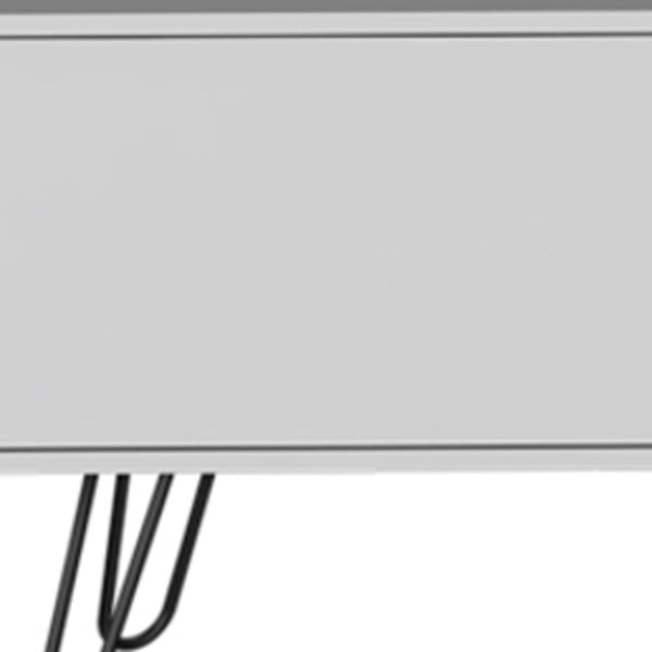 Homeroots 71" Modern White Cabinet Tv Stand With Open & Enclosed Storage, Stylish Hairpin Legs For Any Room  Manufactured Wood 546404