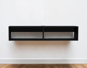Homeroots 48" Black Floating Mount Tv Stand - Sleek Modern Design For Stylish Storage & Space Saving Elegance  Manufactured Wood 546405