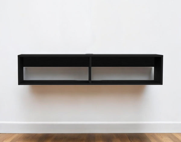 Homeroots 48" Black Floating Mount Tv Stand - Sleek Modern Design For Stylish Storage & Space Saving Elegance  Manufactured Wood 546405