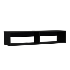 Homeroots 48" Black Floating Mount Tv Stand - Sleek Modern Design For Stylish Storage & Space Saving Elegance  Manufactured Wood 546405