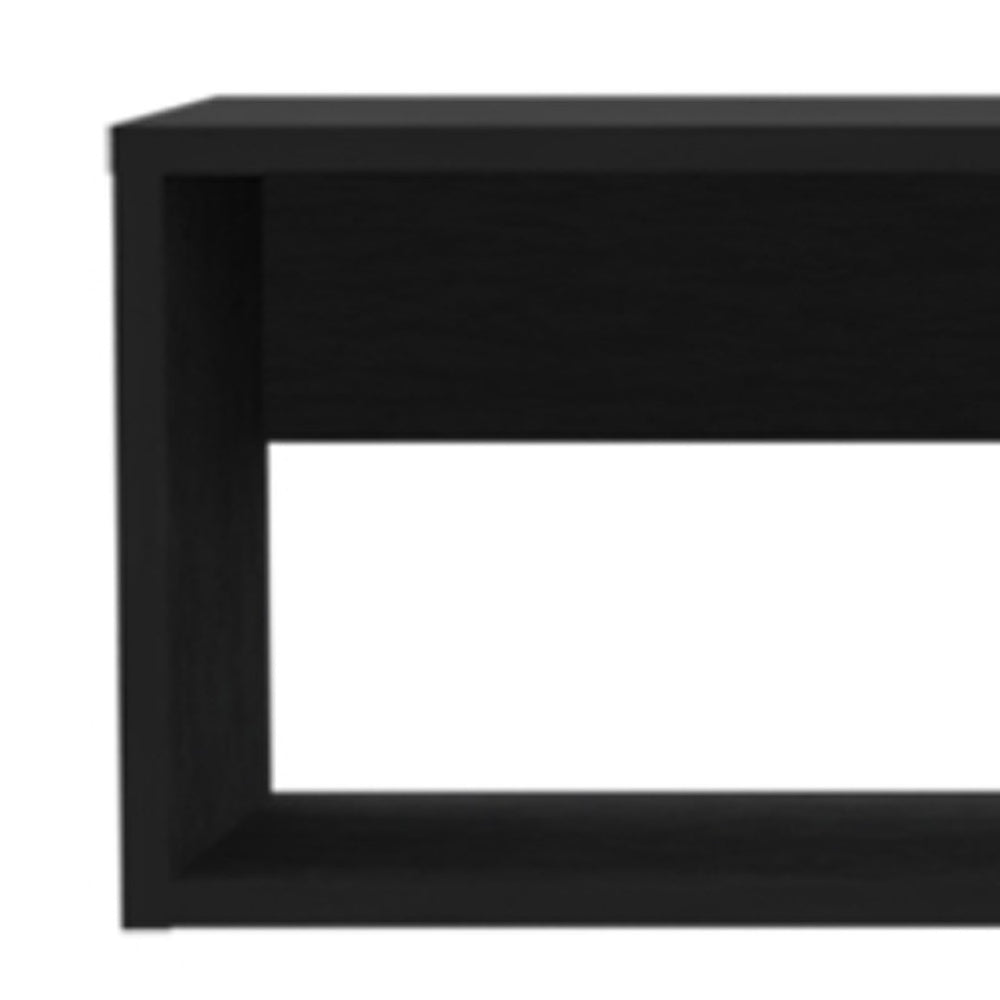 HomeRoots 48" Black Floating TV Cabinet - Modern Wall-Mounted Entertainment Center with Open Shelving Design 546405