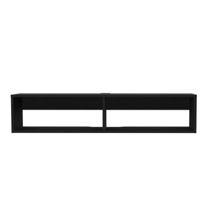 Homeroots 48" Black Floating Mount Tv Stand - Sleek Modern Design For Stylish Storage & Space Saving Elegance  Manufactured Wood 546405