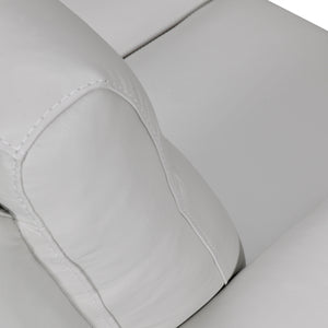 Homeroots 83" Gray Leather Sofa With Brown Legs   546406