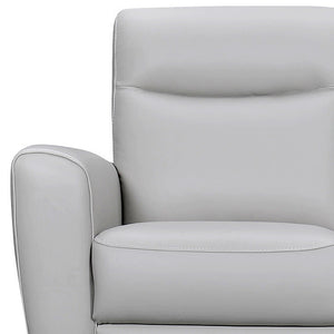 Homeroots 83" Gray Leather Sofa With Brown Legs   546406