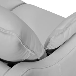 HomeRoots 87" Gray Leather Sofa with Stylish Toss Pillows & Sturdy Brown Legs for Modern Living Room Décor 546408