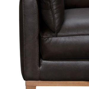 HomeRoots 87" Dark Brown Leather Sofa with Toss Pillows – Luxe Comfort, Modern Design, Perfect for Any Space 546409