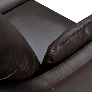 Homeroots 87" Dark Brown Leather Sofa And Toss Pillows With Brown Legs   546409