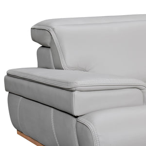 Homeroots 89" Gray Leather Sofa With Black Legs   546410