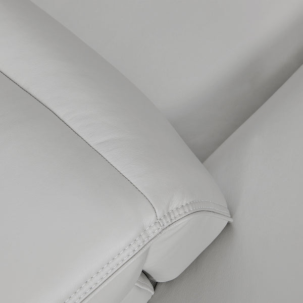 Homeroots 89" Gray Leather Sofa With Black Legs   546410