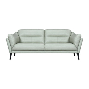 Homeroots 87" Mint Green Leather Sofa With Black Legs   546413