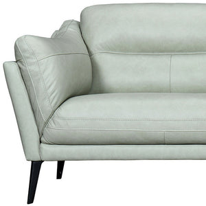 Homeroots 87" Mint Green Leather Sofa With Black Legs   546413