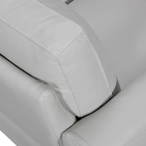 Homeroots 82" Light Slate Gray Leather Sofa With Brown Legs   546415