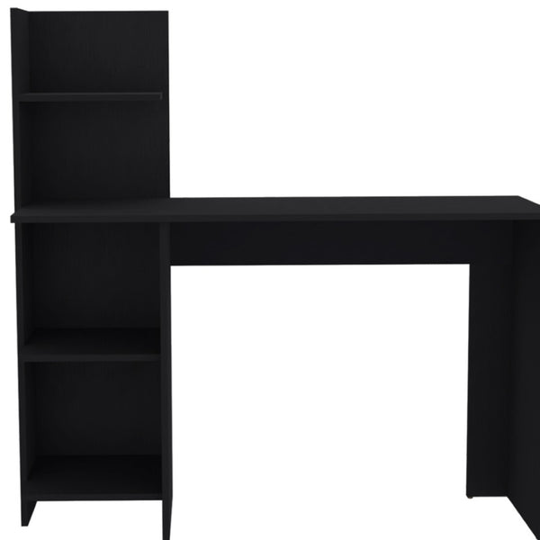 Homeroots 47" Black Wood Computer Desk - Elegant, Space-saving Design For A Productive Home Office Suite   546417