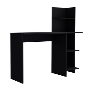 Homeroots 47" Black Wood Computer Desk - Elegant, Space-saving Design For A Productive Home Office Suite   546417