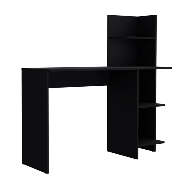 Homeroots 47" Black Wood Computer Desk - Elegant, Space-saving Design For A Productive Home Office Suite   546417