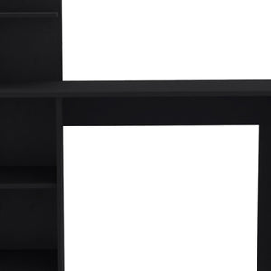 Homeroots 47" Black Wood Computer Desk - Elegant, Space-saving Design For A Productive Home Office Suite   546417