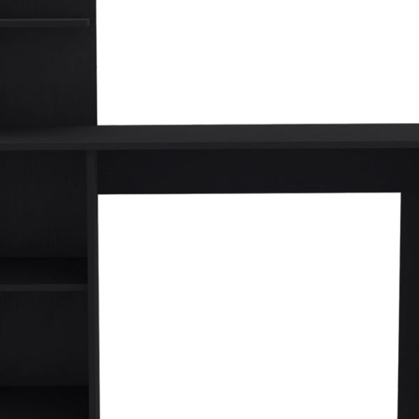 Homeroots 47" Black Wood Computer Desk - Elegant, Space-saving Design For A Productive Home Office Suite   546417