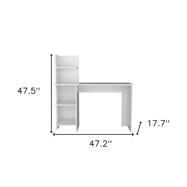 Homeroots 47" White Wood Computer Desk - Stylish, Durable, And Perfectly Sized For Your Professional Workspace   546418