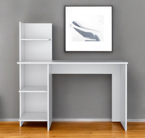 Homeroots 47" White Wood Computer Desk - Stylish, Durable, And Perfectly Sized For Your Professional Workspace   546418