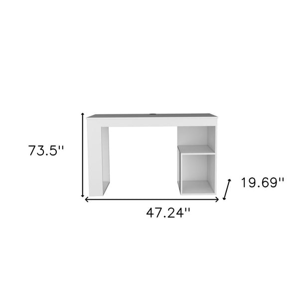 Homeroots 47" White Wood Computer Desk - Stylish, Durable, And Perfectly Sized For Your Professional Workspace   546419