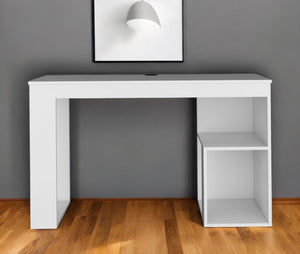 Homeroots 47" White Wood Computer Desk - Stylish, Durable, And Perfectly Sized For Your Professional Workspace   546419