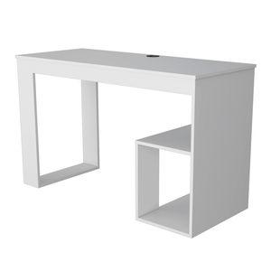 Homeroots 47" White Wood Computer Desk - Stylish, Durable, And Perfectly Sized For Your Professional Workspace   546419
