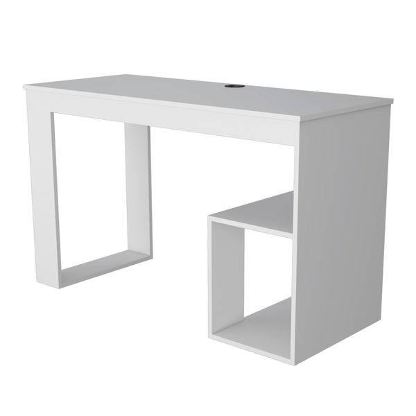 Homeroots 47" White Wood Computer Desk - Stylish, Durable, And Perfectly Sized For Your Professional Workspace   546419