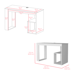 Homeroots 47" White Wood Computer Desk - Stylish, Durable, And Perfectly Sized For Your Professional Workspace   546419