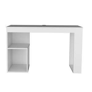 Homeroots 47" White Wood Computer Desk - Stylish, Durable, And Perfectly Sized For Your Professional Workspace   546419