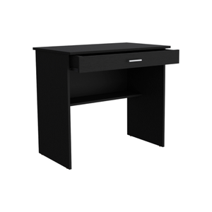 Homeroots 32" Black Wood Computer Desk – Stylish Executive Design With Hidden Drawer For Organized Workspace   546420
