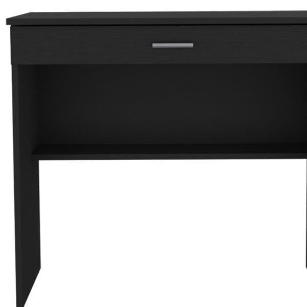 Homeroots 32" Black Wood Computer Desk – Stylish Executive Design With Hidden Drawer For Organized Workspace   546420