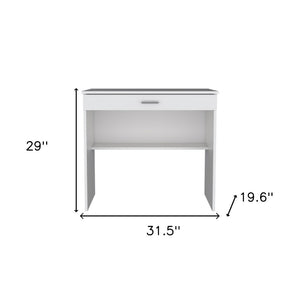 Homeroots 32" Elegant White Wood Computer Desk With Drawer – Stylish, Functional Workspace For Your Office   546421