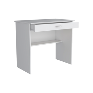 Homeroots 32" Elegant White Wood Computer Desk With Drawer – Stylish, Functional Workspace For Your Office   546421