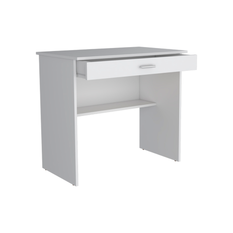 Homeroots 32" Elegant White Wood Computer Desk With Drawer – Stylish, Functional Workspace For Your Office   546421